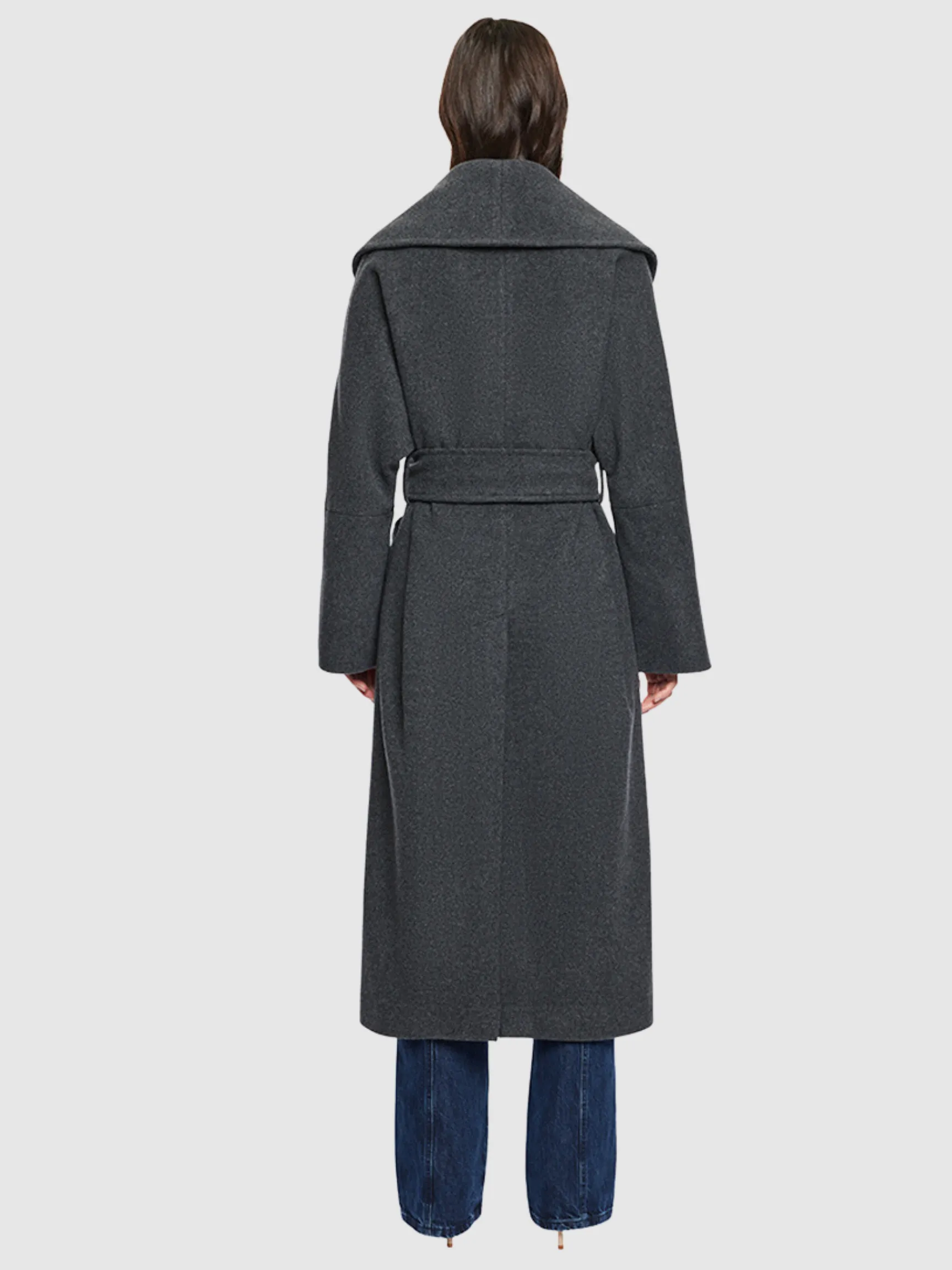 SHAWL COLLAR BELTED WOOL COAT