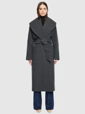 SHAWL COLLAR BELTED WOOL COAT