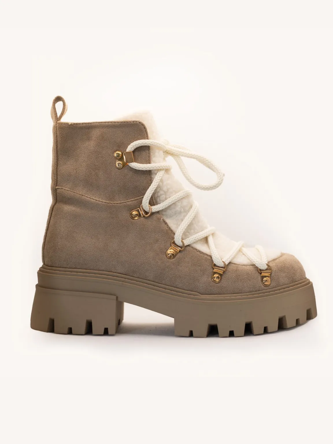 Sherpa Detail Tie Up Boots