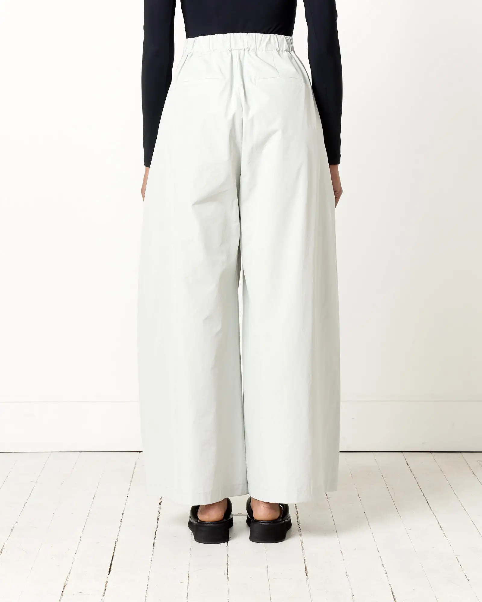 Shirring Banding Pant in Light Grey