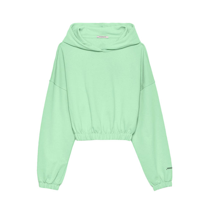  SHORT HOODIE WITH BAND Woman Water green