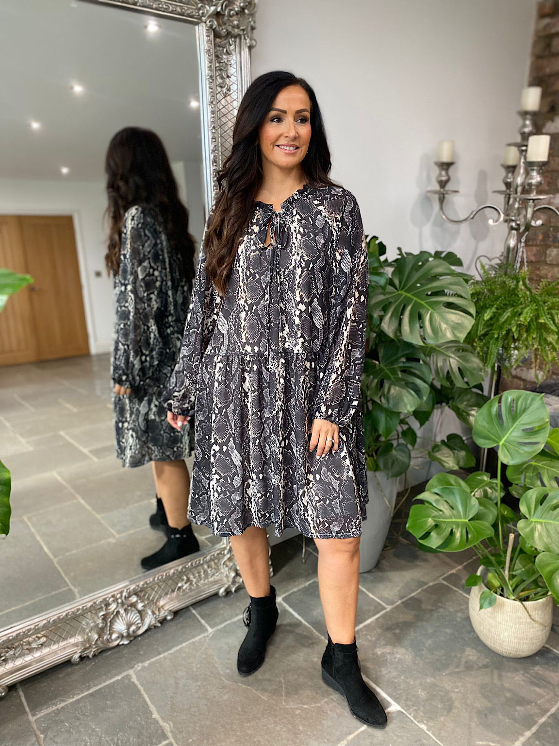 Snake Print Tunic Dress Alissa