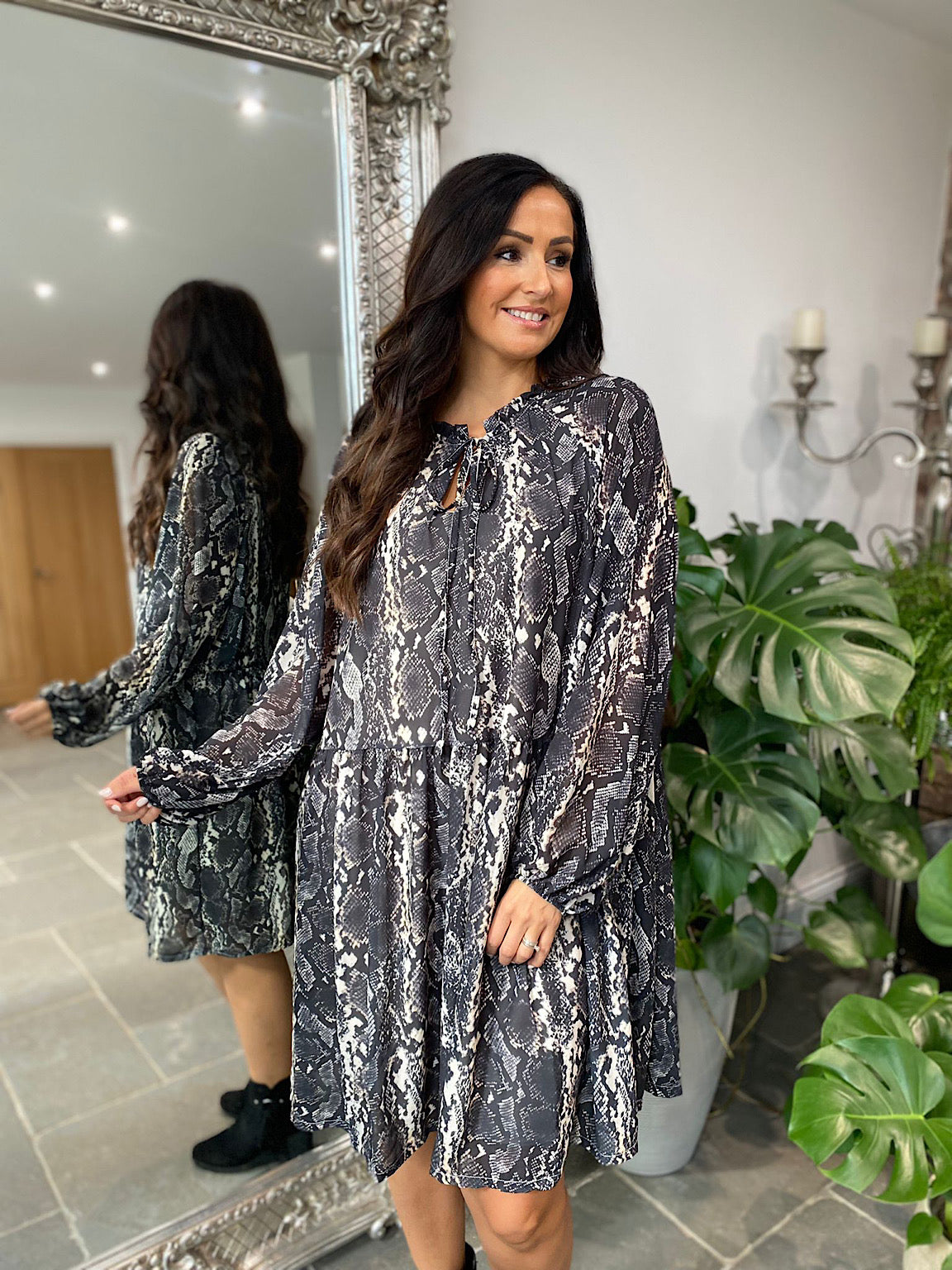 Snake Print Tunic Dress Alissa