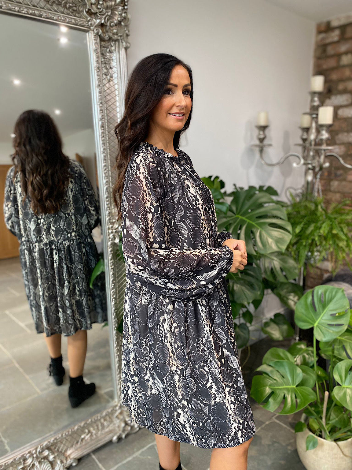 Snake Print Tunic Dress Alissa