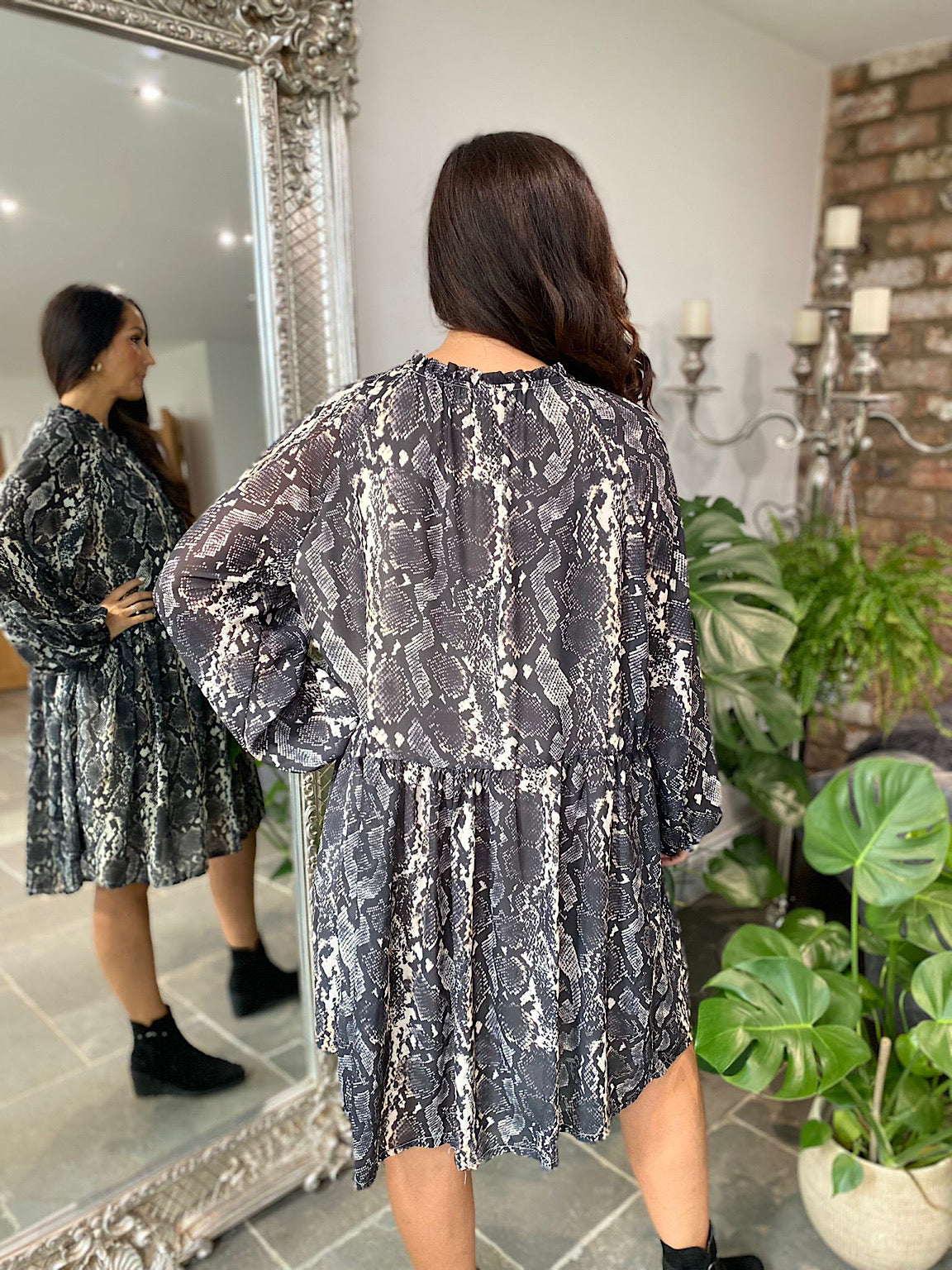 Snake Print Tunic Dress Alissa