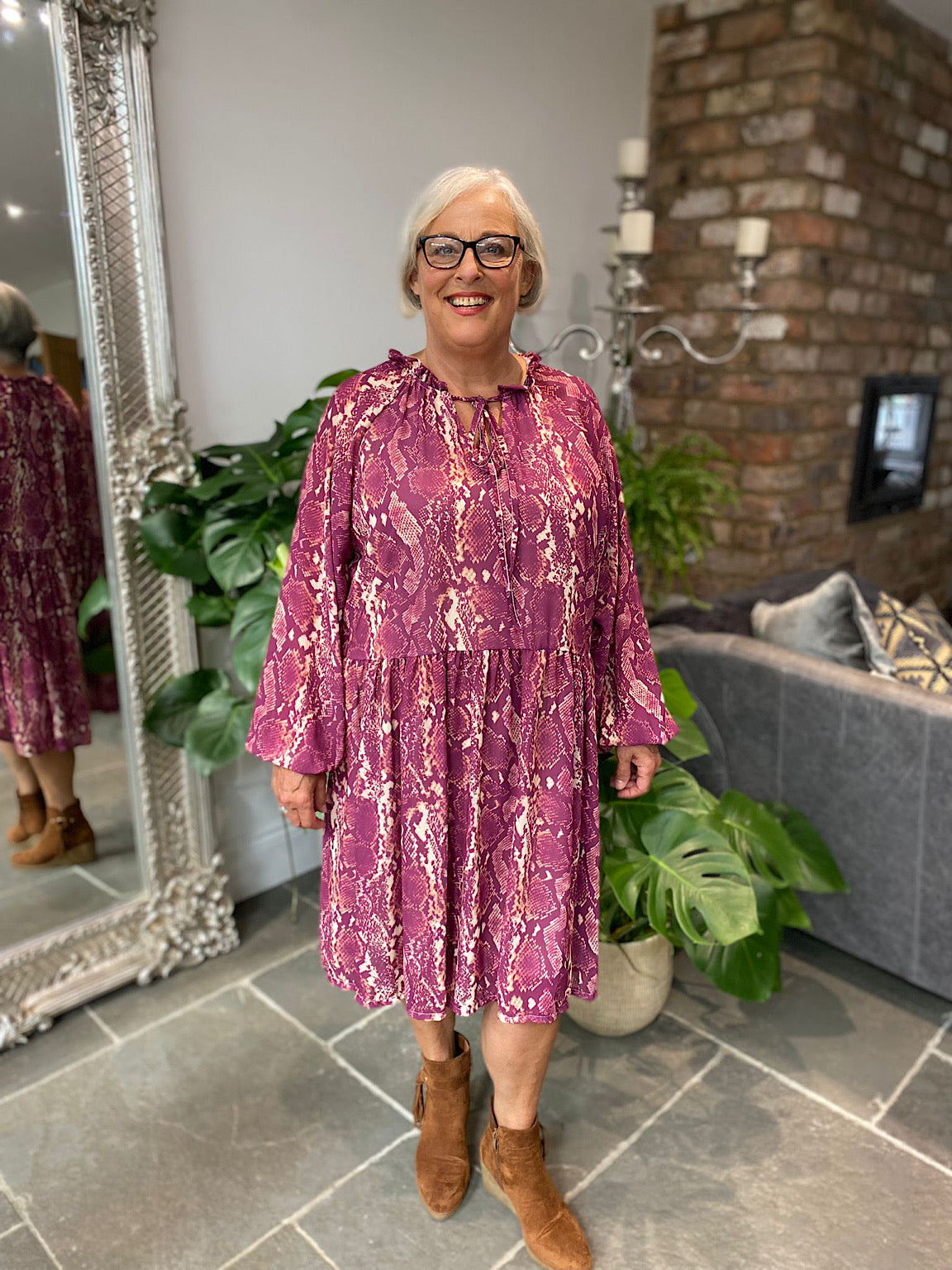 Snake Print Tunic Dress Alissa