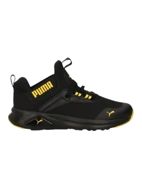 Sneaker Puma ENZO 2 REFRESH AC da bambino nera e gialla.