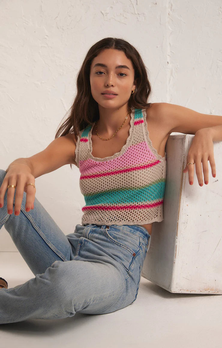 SOL STRIPE SWEATER TANK