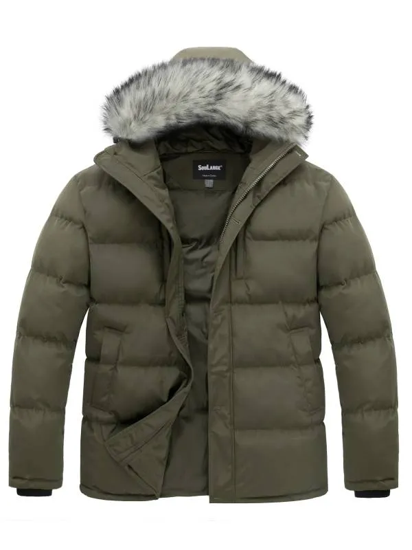 Soularge Men's Big and Tall Winter Jacket Fleece Outerwear Coat