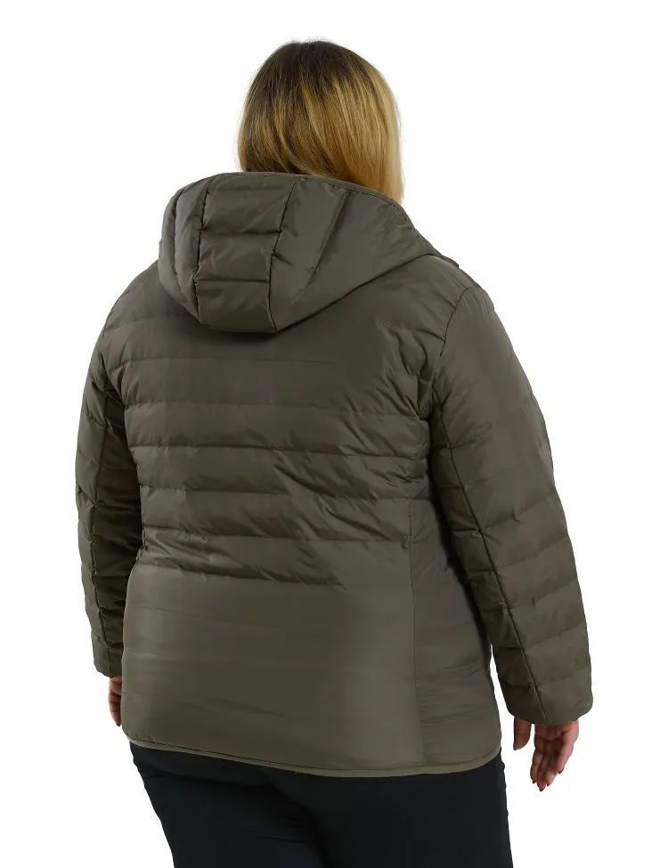 Soularge Women's Plus Size Winter Packable Lightweight Down Coat with Detachable Hood