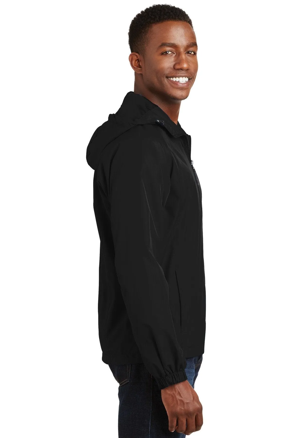 Sport-Tek Hooded Raglan Jacket JST73 Black