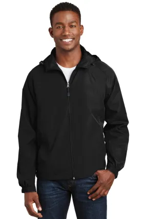 Sport-Tek Hooded Raglan Jacket JST73 Black