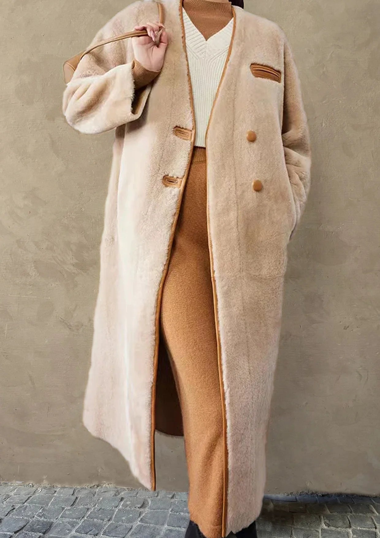 ST. MORITZ SHEARLING LONG COAT