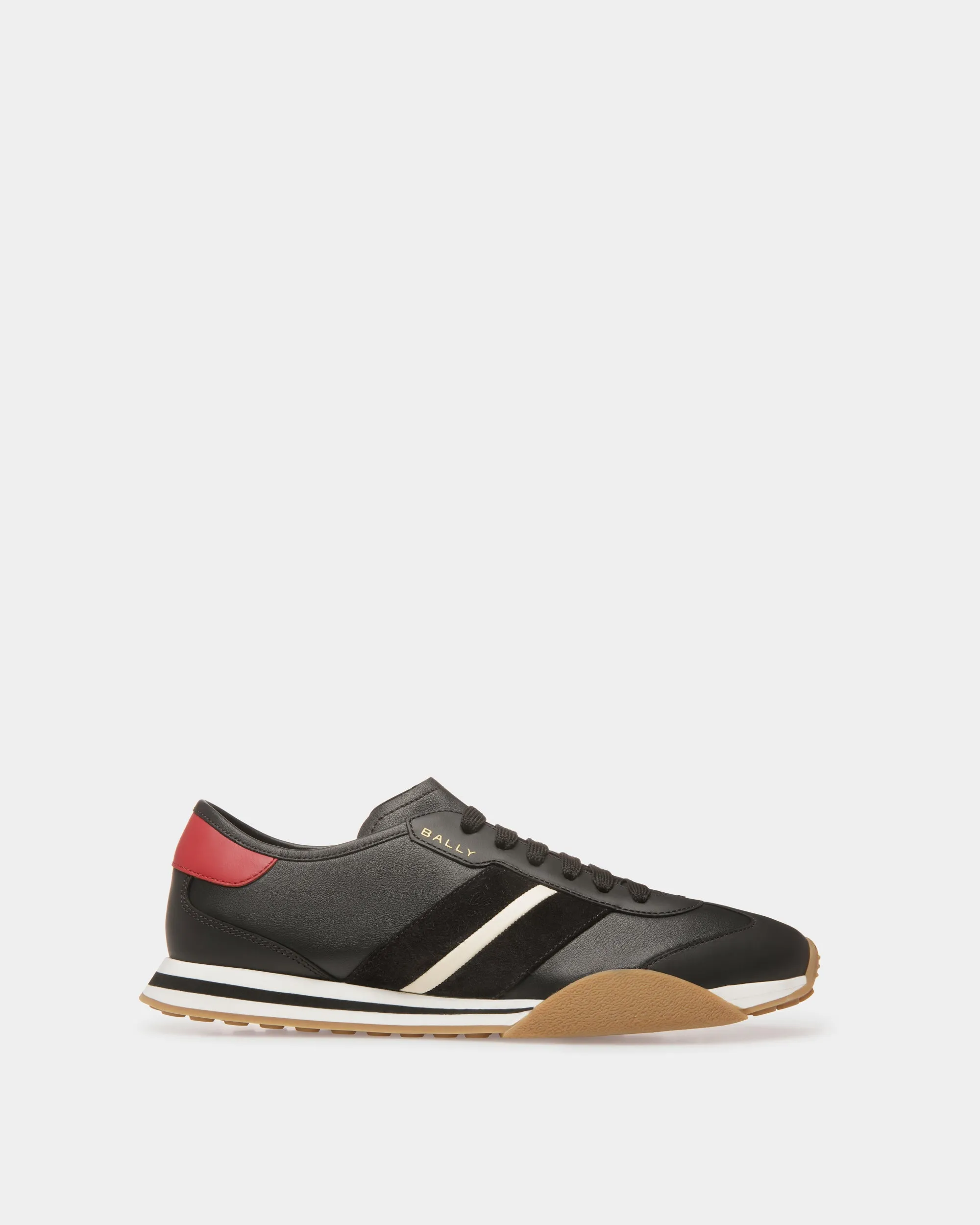 Sussex Sneakers In Black, Bone And Deep Ruby Leather