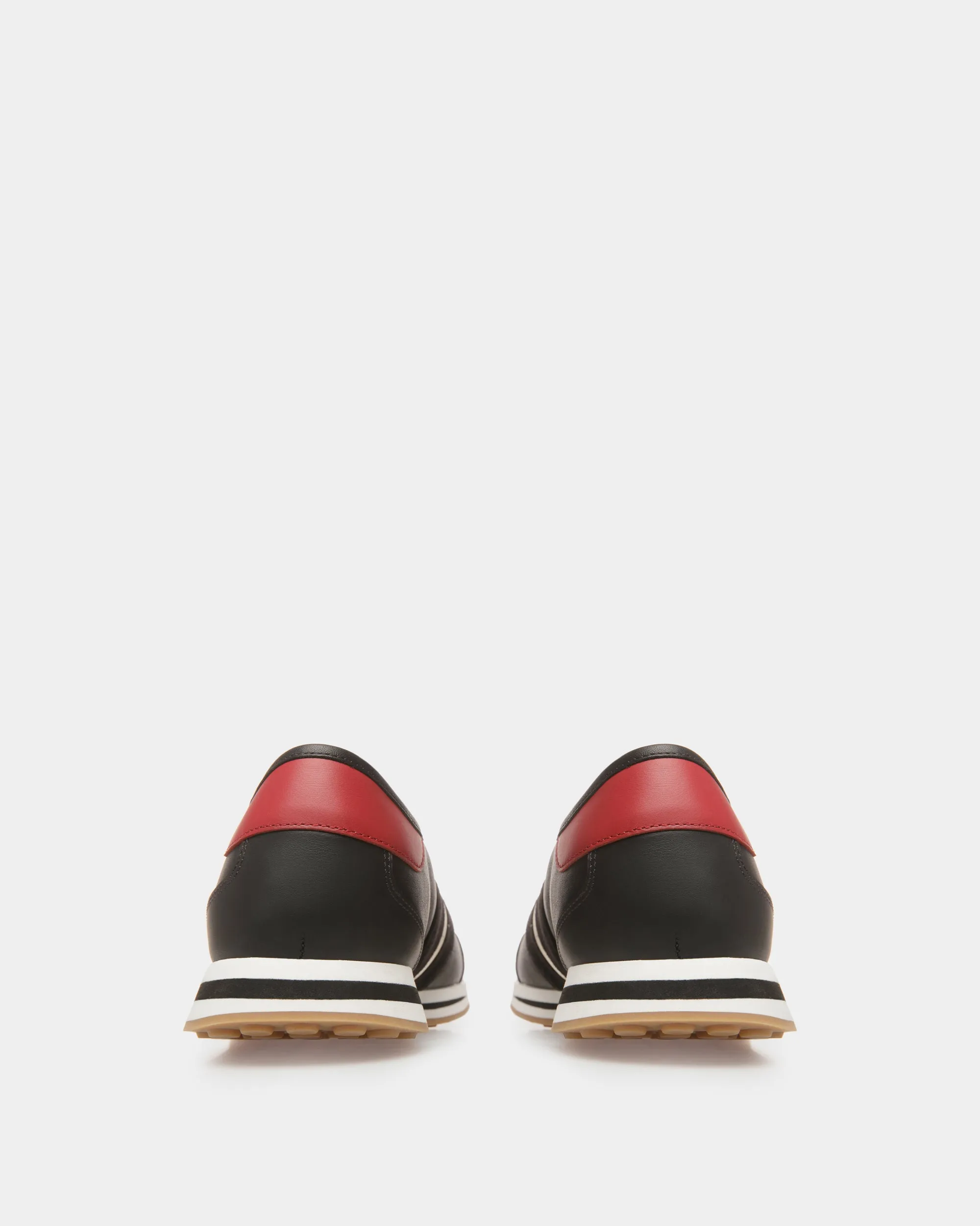 Sussex Sneakers In Black, Bone And Deep Ruby Leather