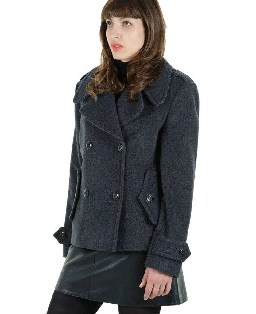 Tailored Harris Tweed Contrast Short Pea Coat (MACKENZIE)