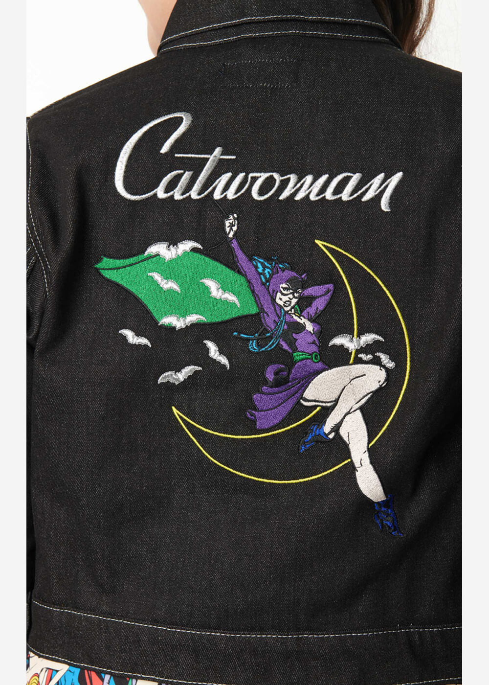 Unique Vintage x DC Comics Catwoman Jean Jacket Jacket Black