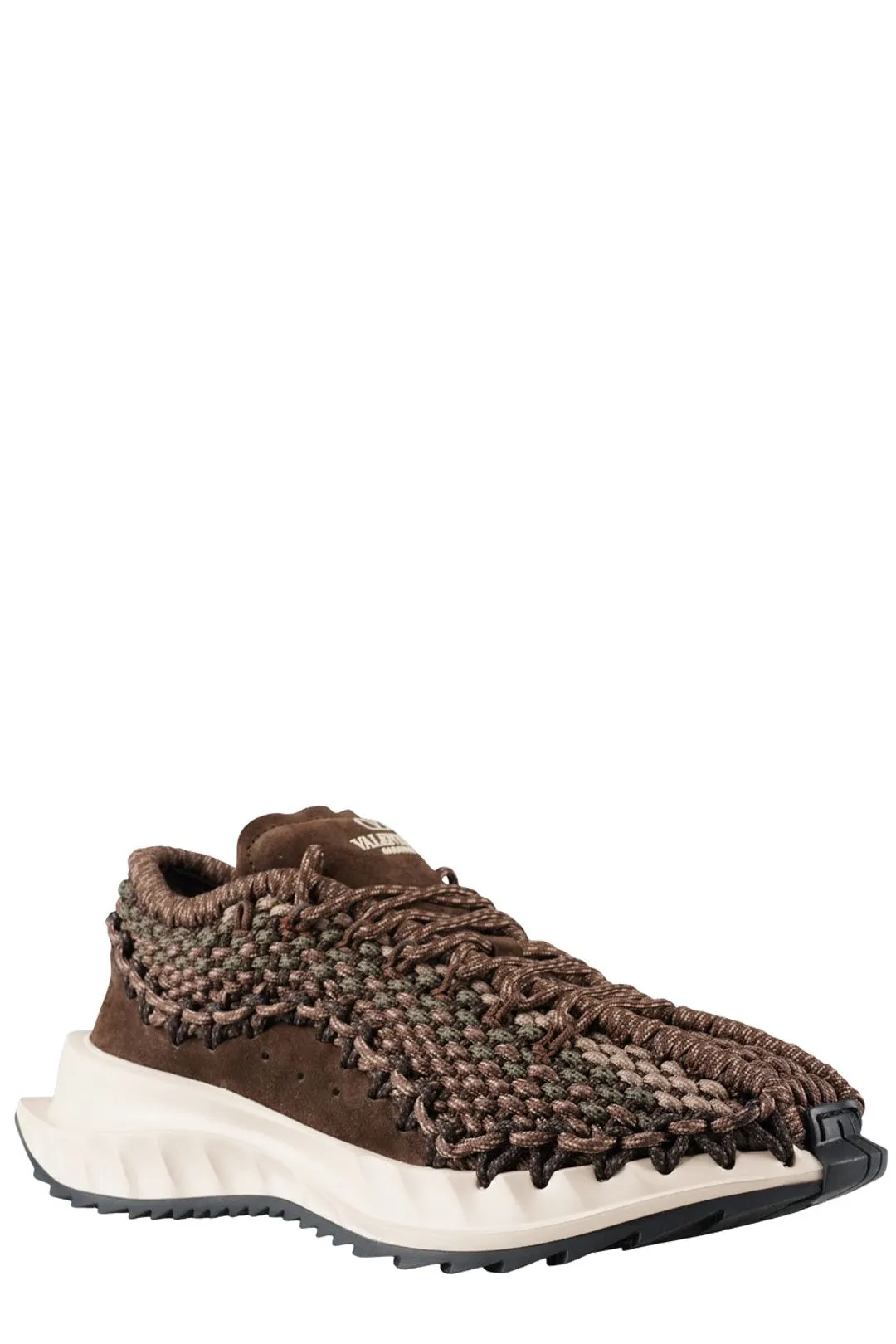 Valentino Outdoor Crochet Lace-Up Sneakers