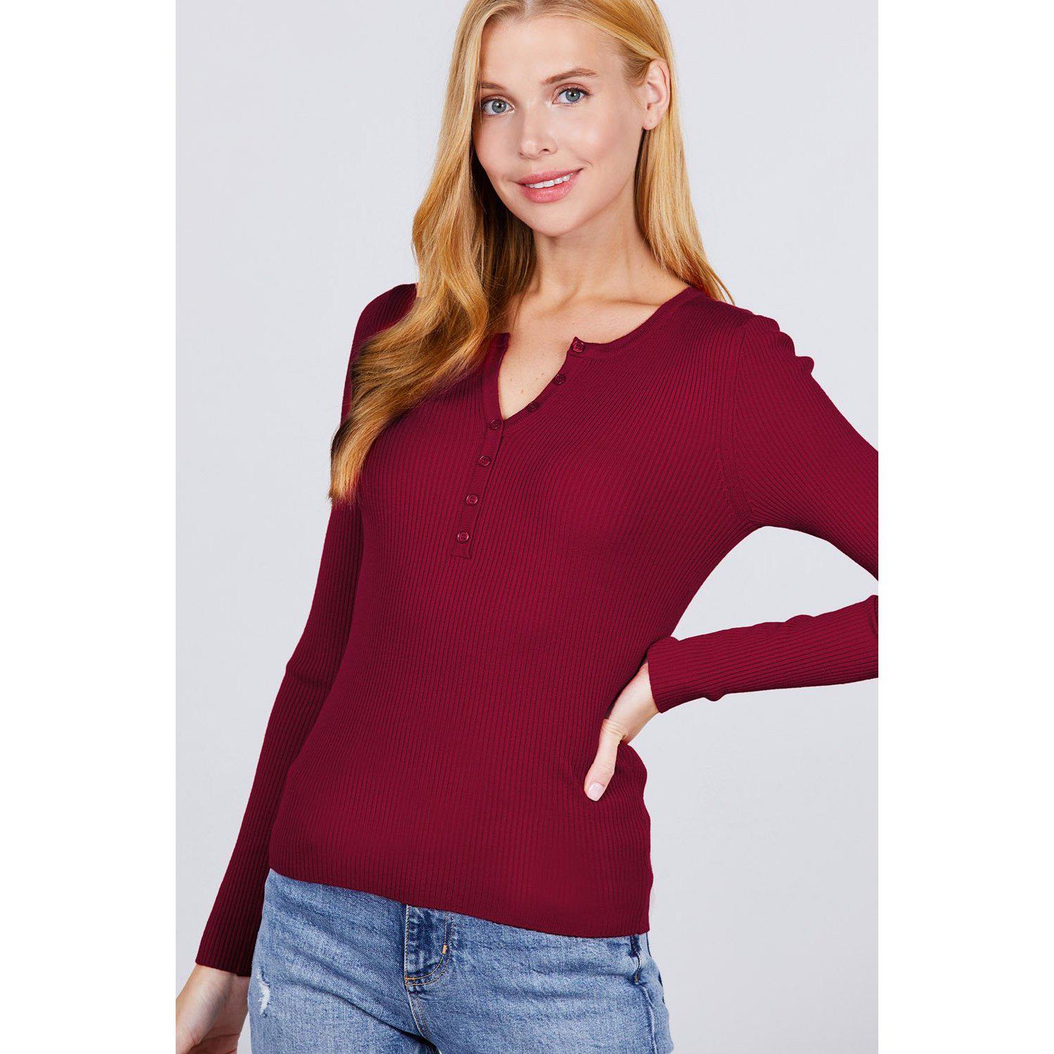 Viscose Henley Sweater