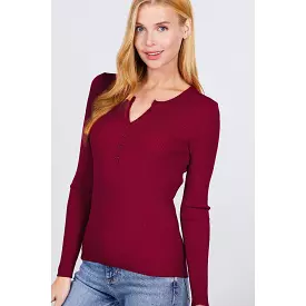 Viscose Henley Sweater