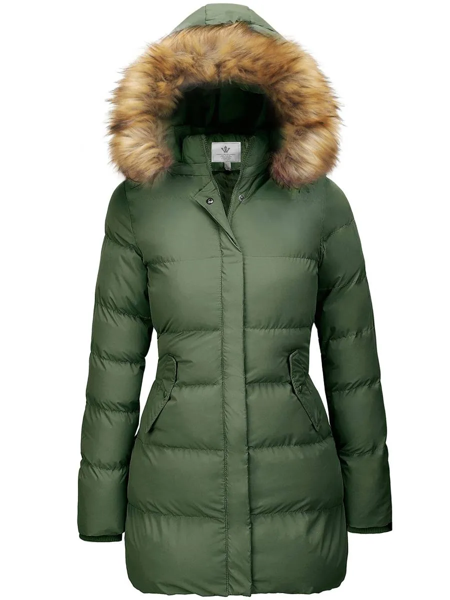 WenVen Women's Coat Winter Puffer Jacket Warm Waterproof Coat with Hood