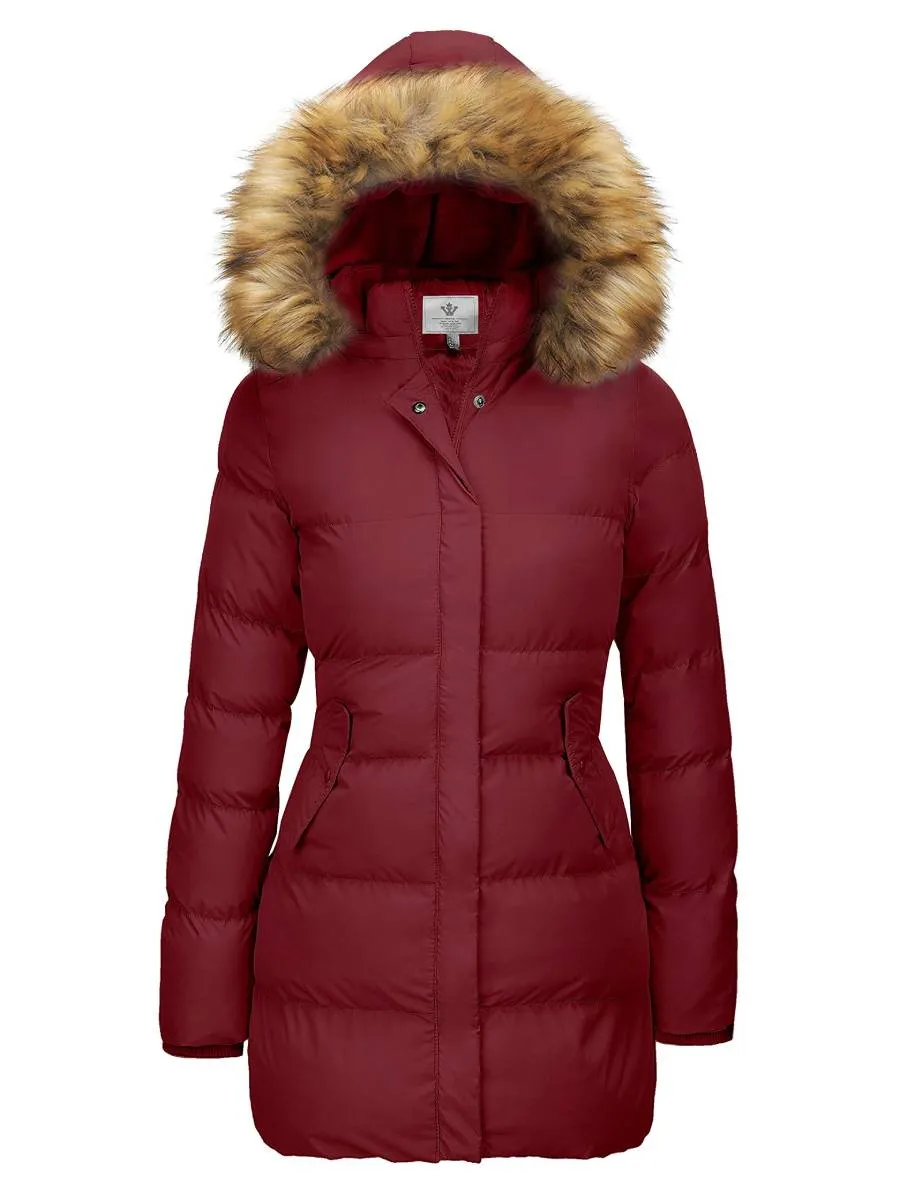 WenVen Women's Coat Winter Puffer Jacket Warm Waterproof Coat with Hood