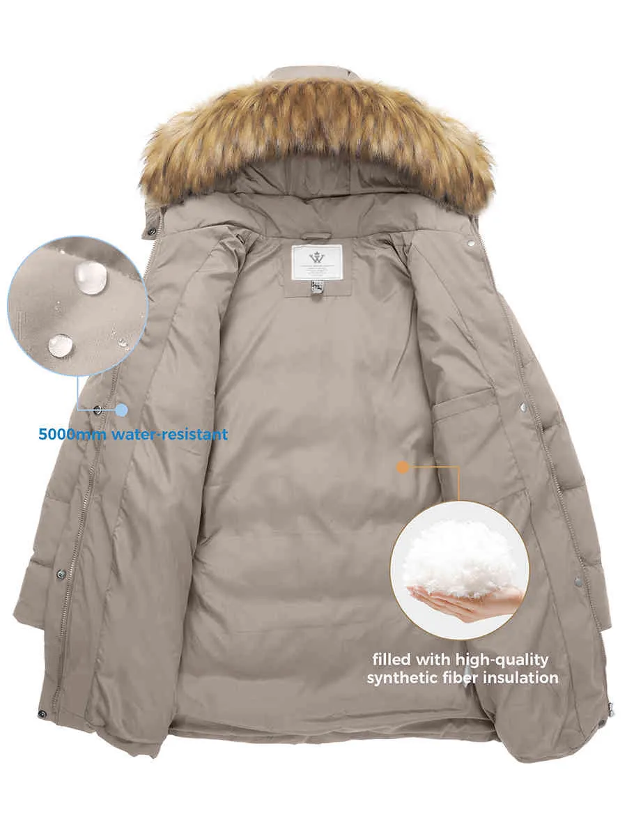 WenVen Women's Coat Winter Puffer Jacket Warm Waterproof Coat with Hood