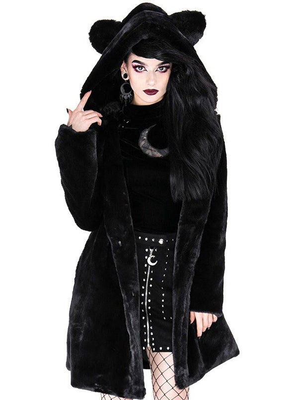 Women's Cat Faux Fur Coat