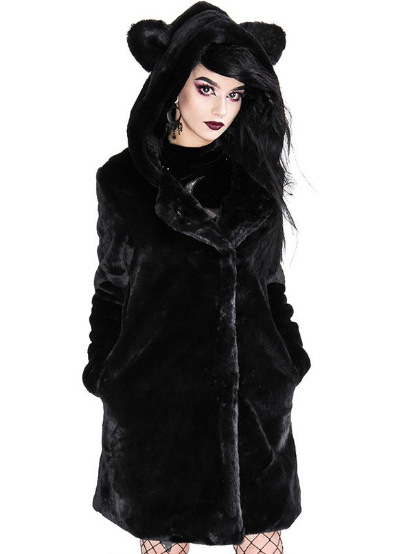 Women's Cat Faux Fur Coat