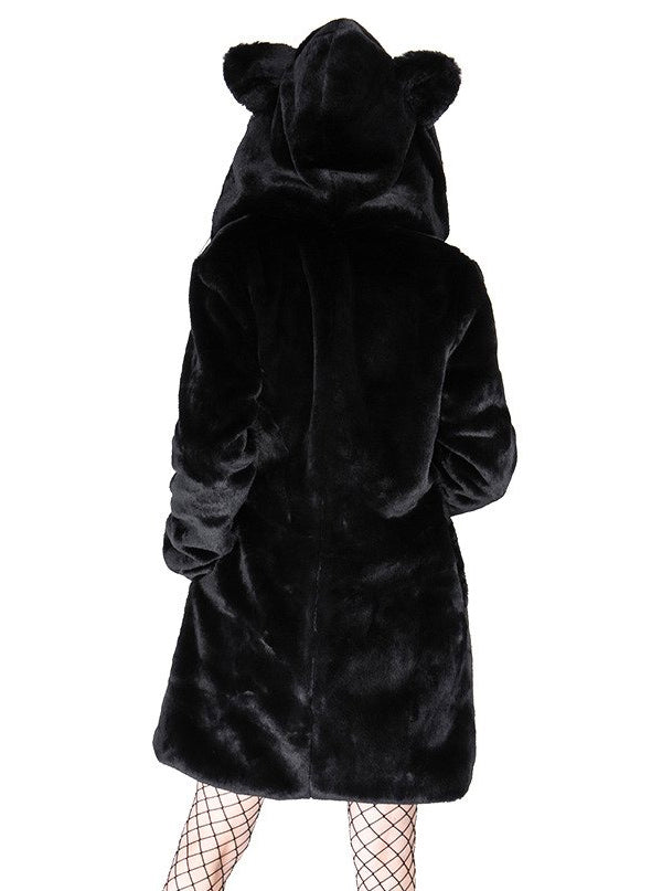 Women's Cat Faux Fur Coat