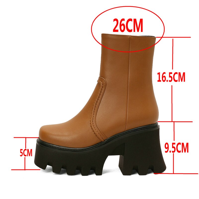 Women's Retro Fashion Winter Thick Bottom Square Heel Ankle Boots