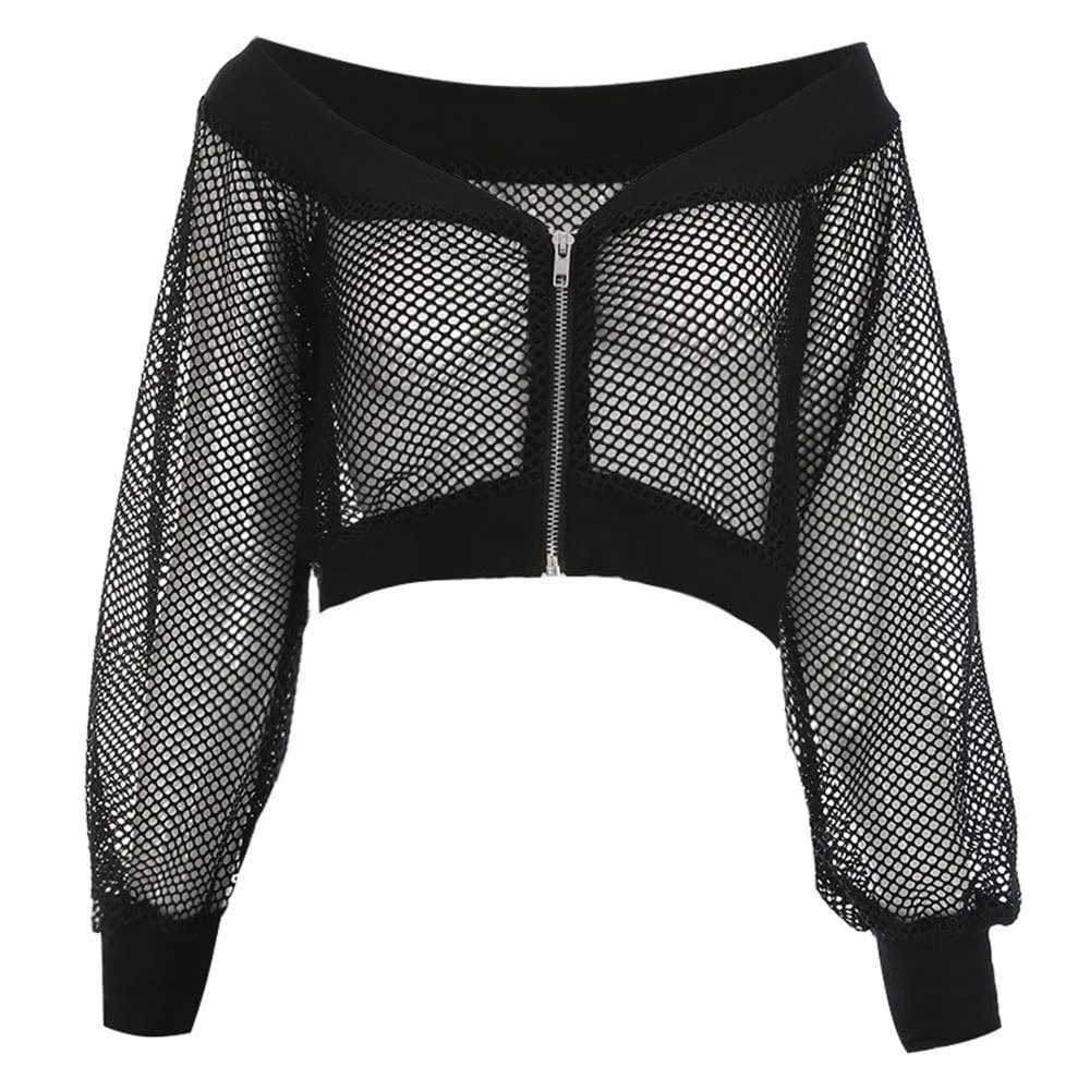 Women's Sheer Mesh Long Sleeved Jackets