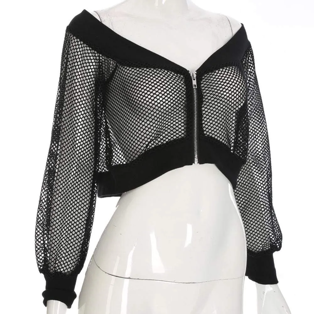 Women's Sheer Mesh Long Sleeved Jackets