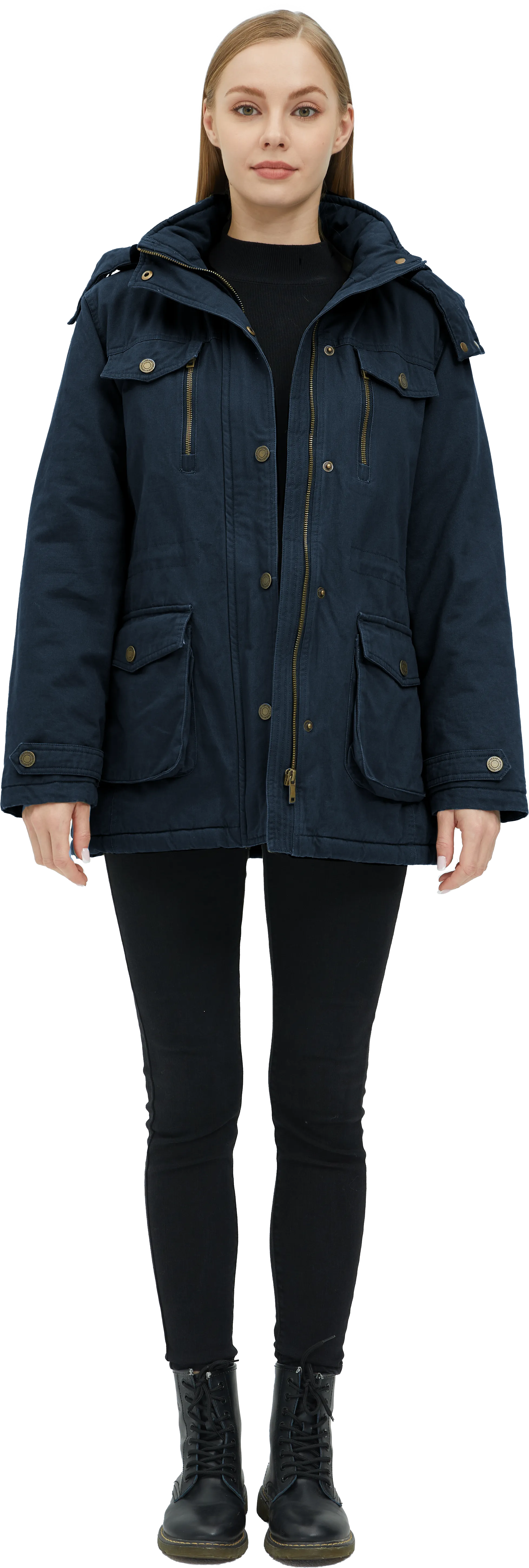 Women's Winter Coat Windproof Puffy Coat Quilted Puffer Jacket with Hood