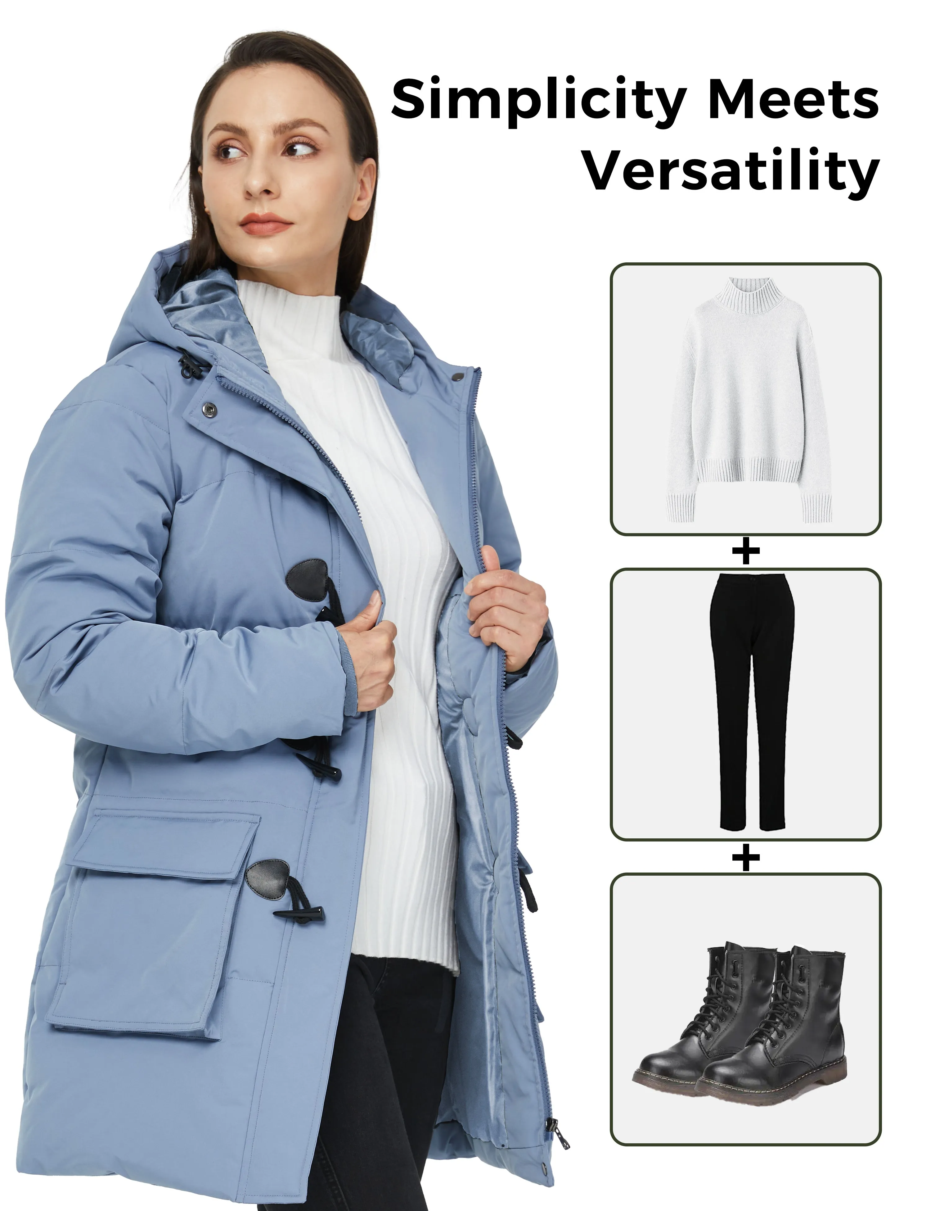 Women's Winter Hooded Long Coat Waterproof Warm Thick Puffer Jacket