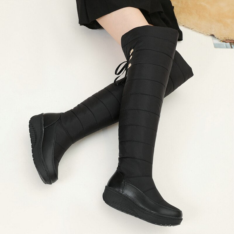 Women's Winter Soft Thick Sole Over The Knee Platform Snow Boots