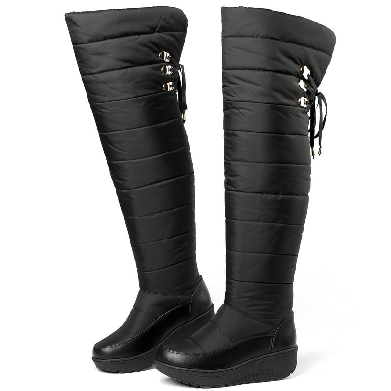 Women's Winter Soft Thick Sole Over The Knee Platform Snow Boots