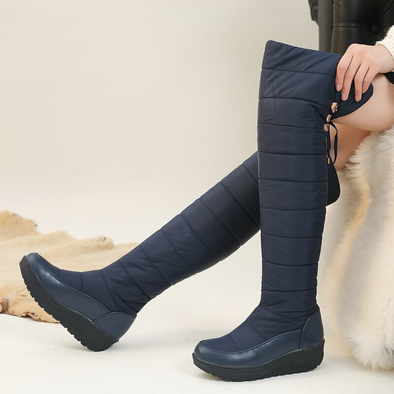 Women's Winter Soft Thick Sole Over The Knee Platform Snow Boots