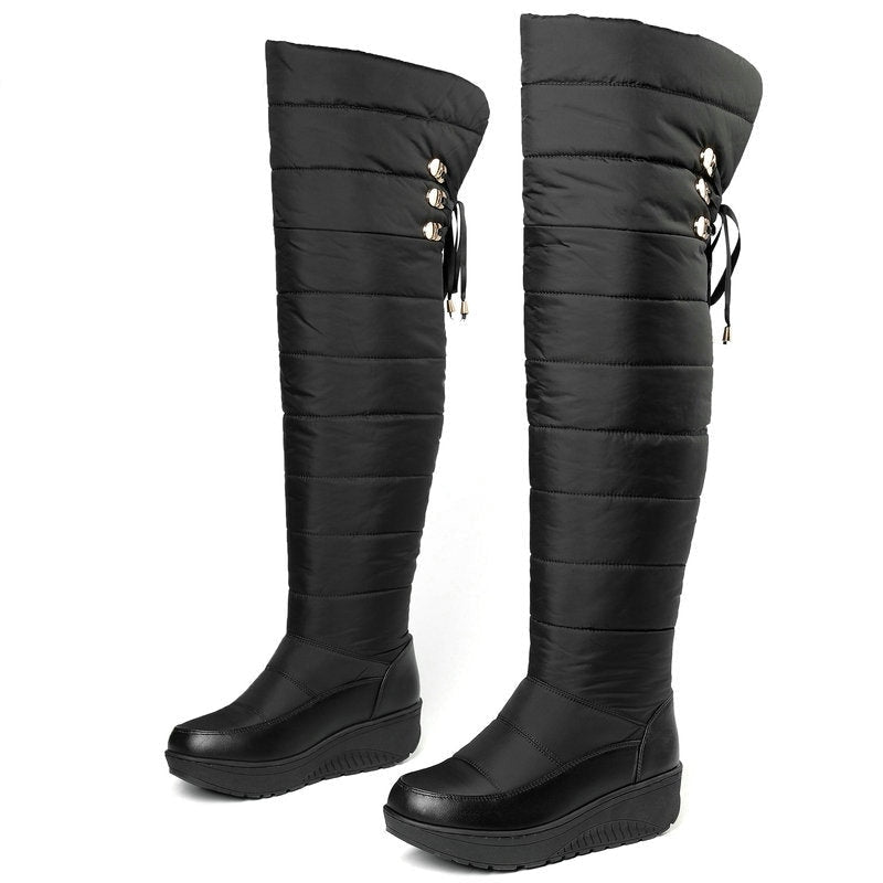 Women's Winter Soft Thick Sole Over The Knee Platform Snow Boots