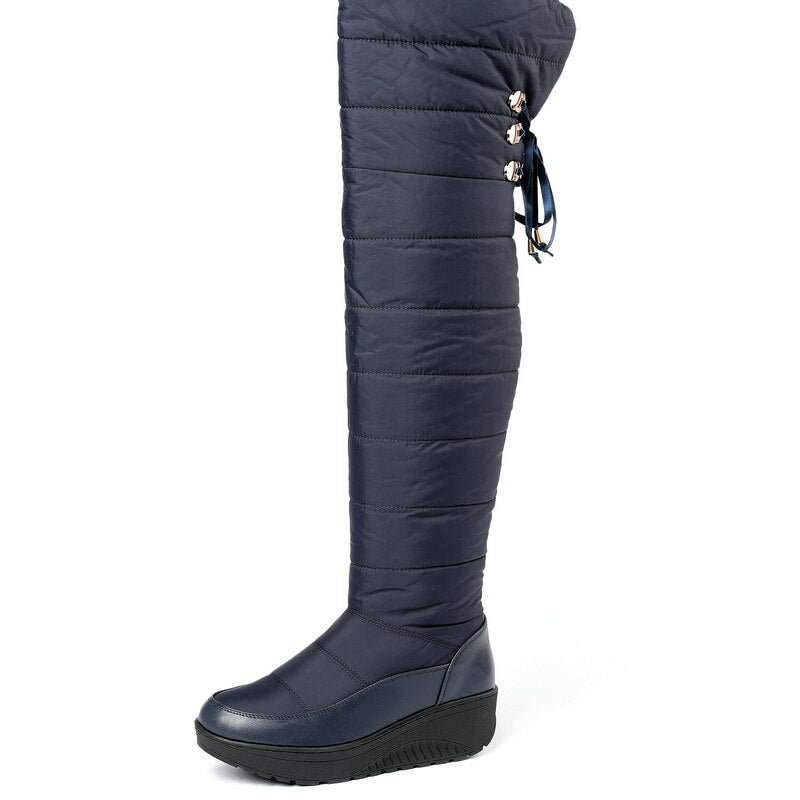 Women's Winter Soft Thick Sole Over The Knee Platform Snow Boots