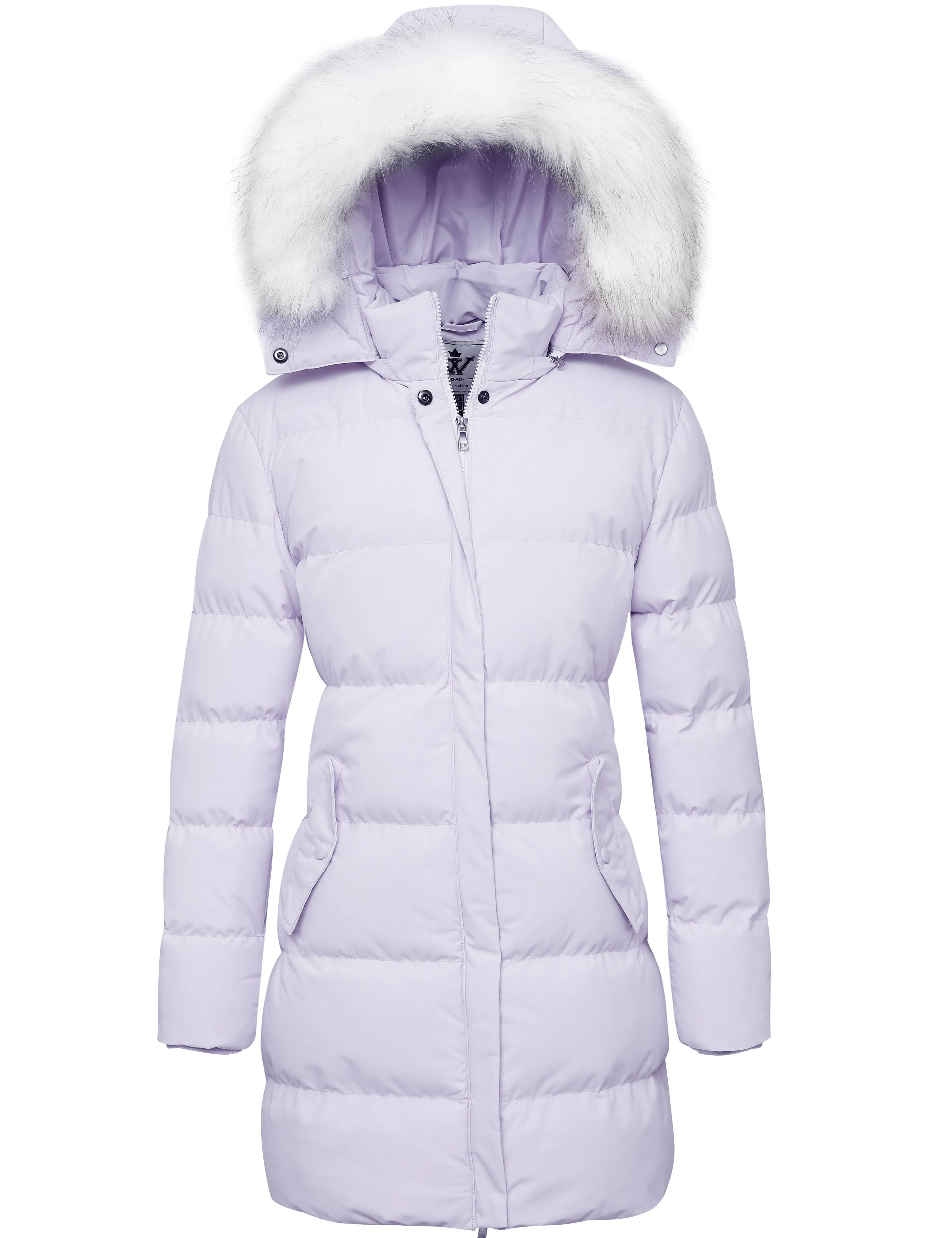 Women's Winter Thicken Puffer Coat Warm Jacket with Faux Fur Hood