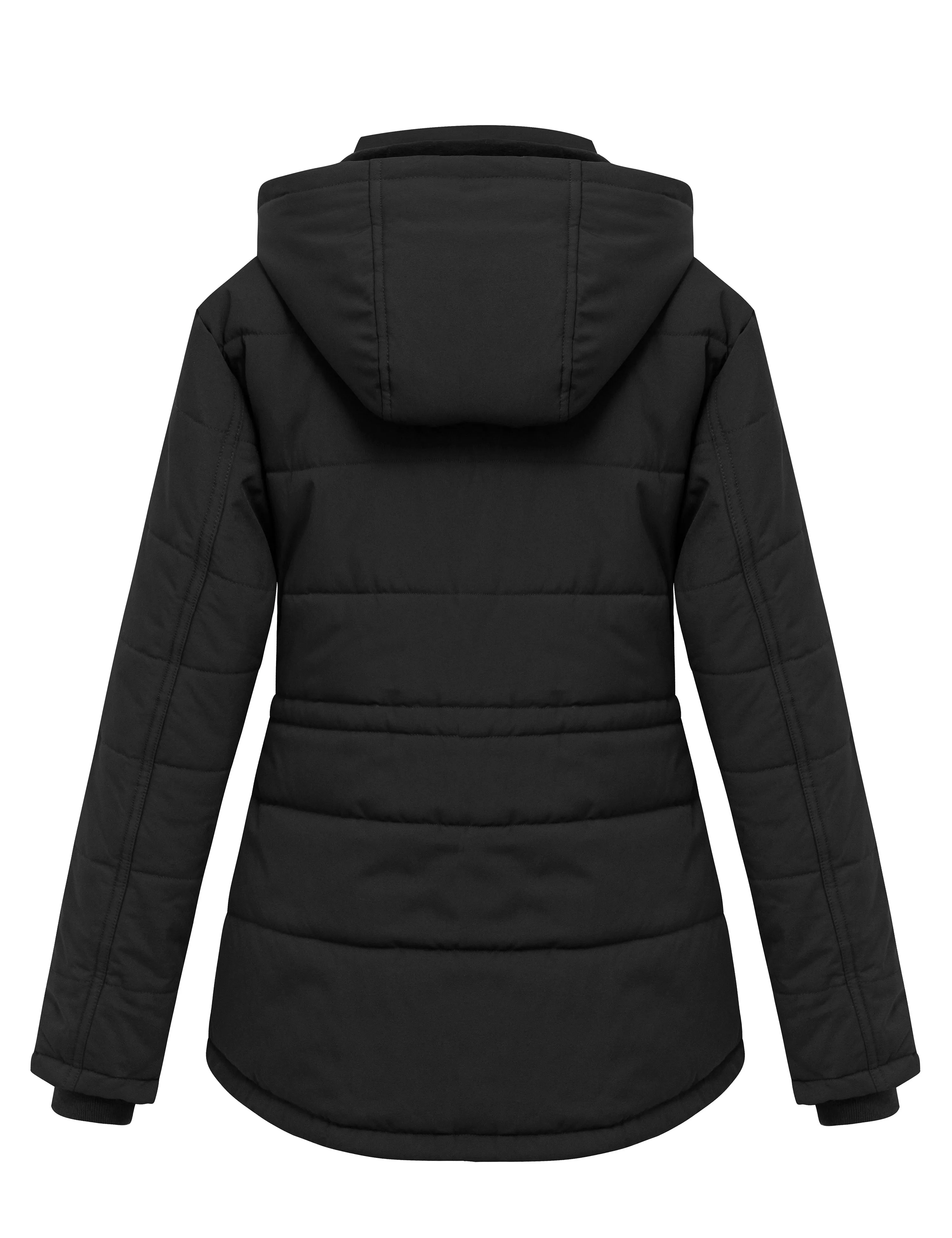 Women's Winter Water Resistant Warm Puffer Coat with Detachable Hood