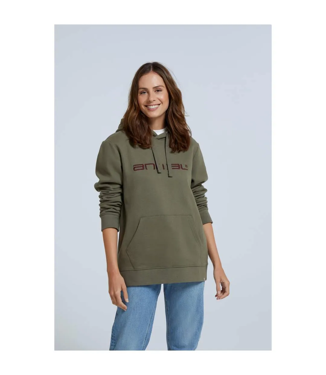 Womens/ladies maya organic hoodie green Animal