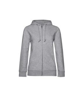 Womens/ladies organic hoodie grey heather B&C